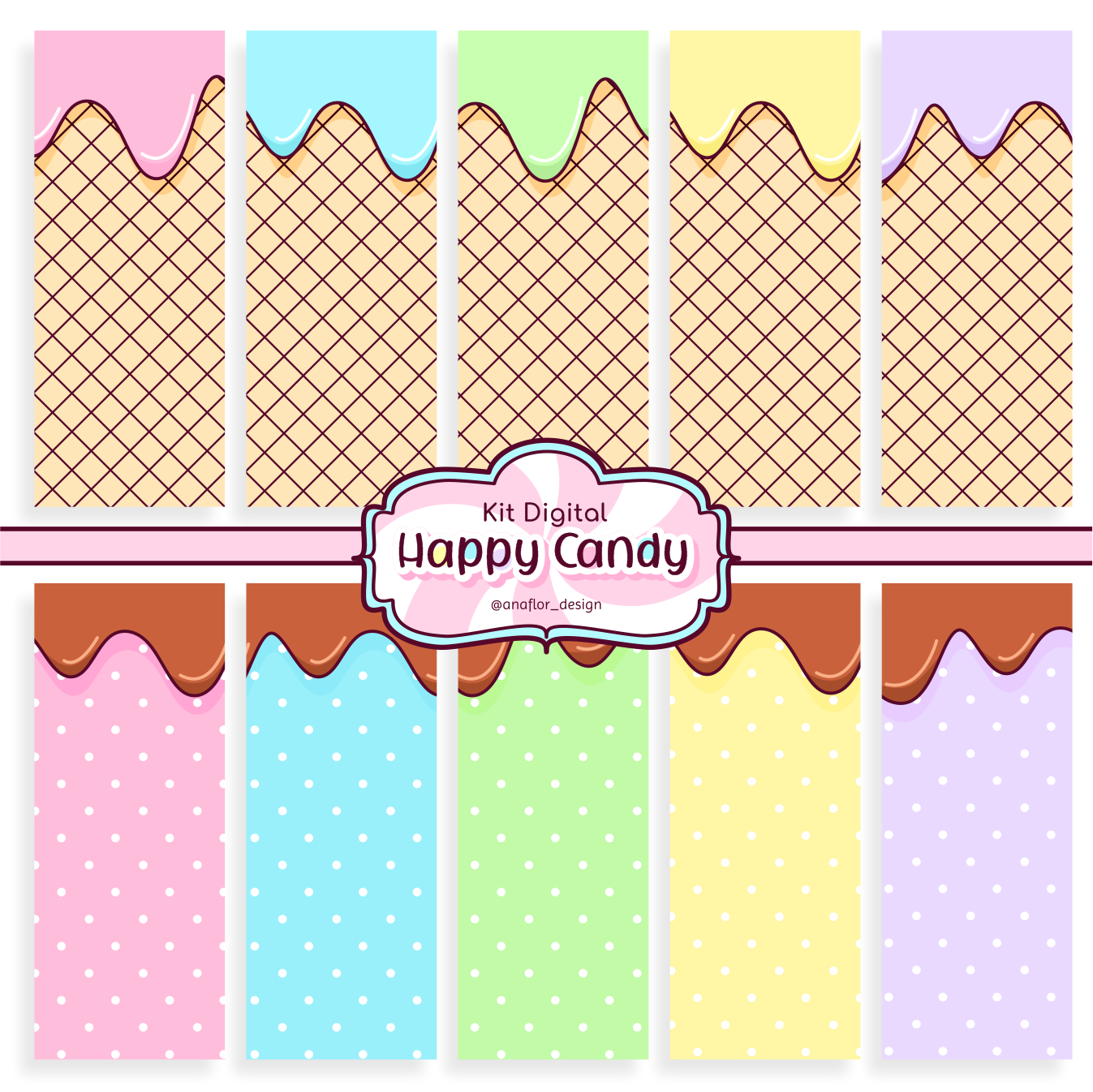 Kit Digital - Happy Candy - Ana Flor Design