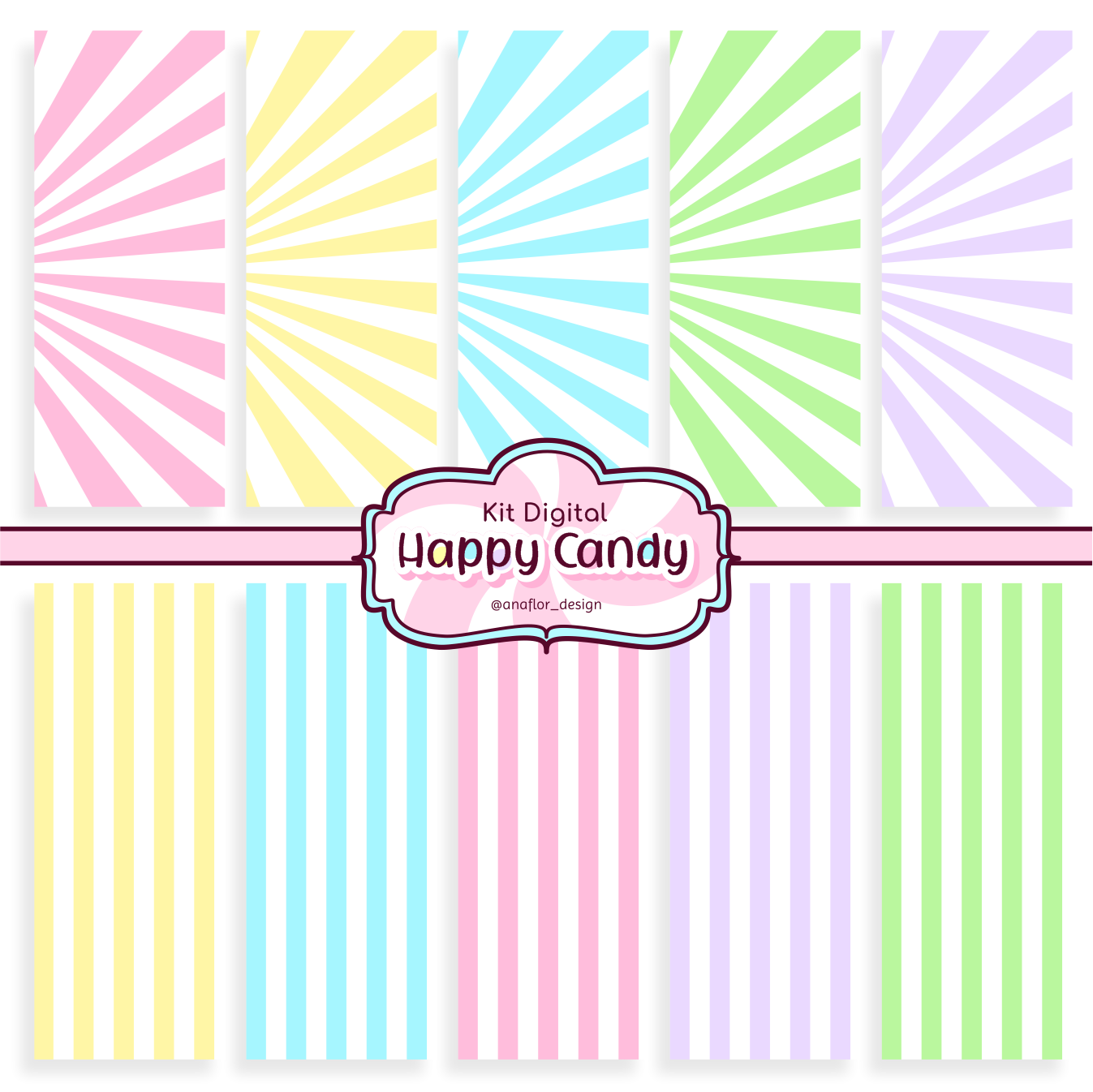 Kit Digital - Happy Candy - Ana Flor Design