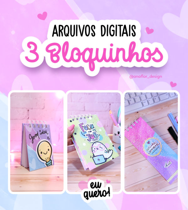 Kit 3 Bloquinhos - Arquivos Digitais